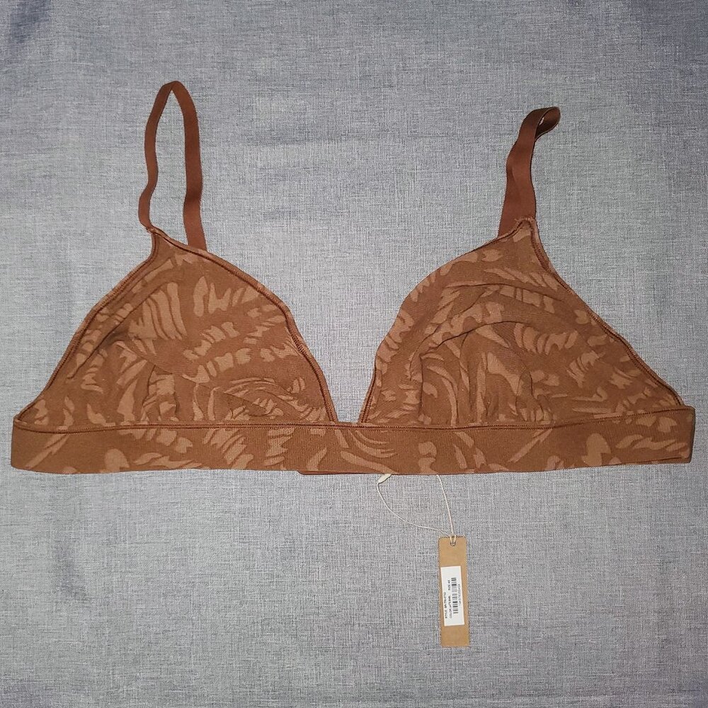 NWT SKIMS 4X Summer Mesh Triangle Bralette LATTE SWIRL